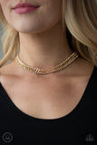 Empo-HER-ment - Gold Paparazzi Choker Necklace