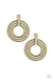 Ever Elliptical - Brass Paparazzi Earrings