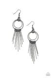 Eye Catching Edge - Black Paparazzi Earrings