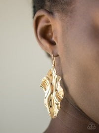 Fall into Fall - Gold Paparazzi Earrings