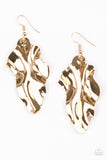 Fall into Fall - Gold Paparazzi Earrings