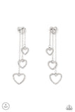 Falling In Love - White Bling Paparazzi Earrings