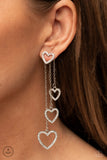 Falling In Love - White Bling Paparazzi Earrings