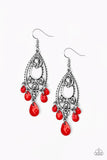 Fashion Flirt - Red Paparazzi Earrings