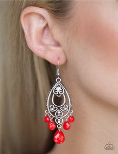 Fashion Flirt - Red Paparazzi Earrings