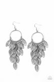 Feather Frenzy - Silver Paparazzi Earrings