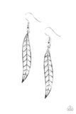 Feelin Feathery - Silver Paparazzi Earrings