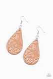 Feelin Groovy - Brown Leather Paparazzi Earrings