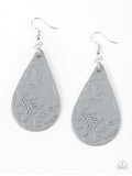 Feelin Groovy - Silver Leather Paparazzi Earrings