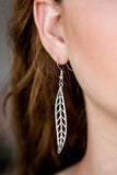 Feelin Feathery - Silver Paparazzi Earrings