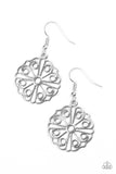 Feeling Frilly - Silver Paparazzi Earrings