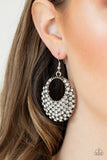 Fierce Flash - White Bling Paparazzi Earrings