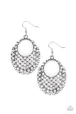 Fierce Flash - White Bling Paparazzi Earrings