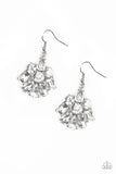 Fiercely Famous - White Bling Paparazzi Earrings