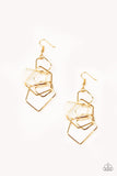 Five Sided Fabulous - Gold Paparazzi Earrings