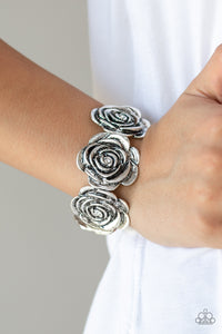 Floral Flamboyancy - Silver Paparazzi Bracelet