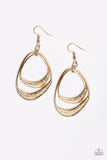 Follow The Beaten Path - Gold Paparazzi Earrings