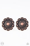 Foxy Flower Gardens - Copper Clip-on Paparazzi Earrings