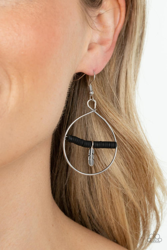 Free Bird Freedom - Black Paparazzi Earrings