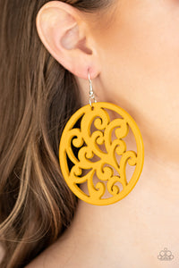 Fresh Off The Vine - Yellow Paparazzi Earrings