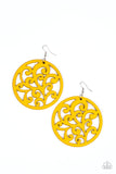 Fresh Off The Vine - Yellow Paparazzi Earrings