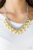 Friday Night Fringe - Yellow Paparazzi Necklace