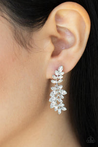 Frond Fairytale - White Bling Paparazzi Earrings