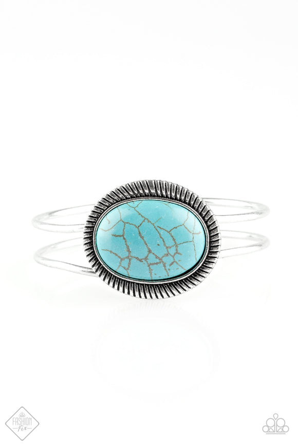 Frontier and Center - Blue Paparazzi Bracelet