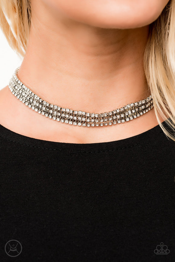 Full Reign - White Paparazzi Choker Necklace