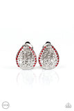 Garden Date - Red Clip-on Paparazzi Earrings