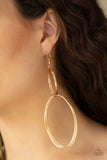 Getting Into Shape - Gold Paparazzi Earrings