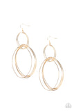 Getting Into Shape - Gold Paparazzi Earrings