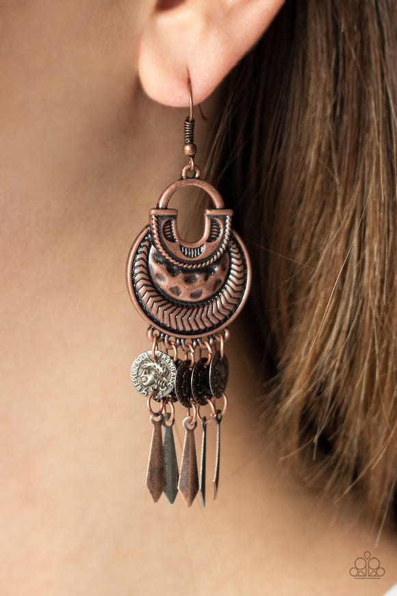 Give Me Liberty - Copper Paparazzi Earrings