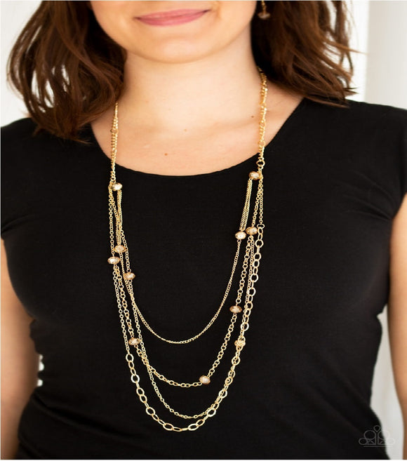 Glamour Grotto - Gold Paparazzi Necklace