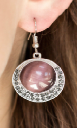 Gleam Away - Purple Paparazzi Earrings