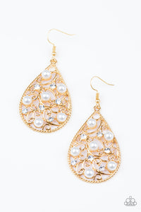 Glowing Vineyards - Gold Paparazzi Earrings