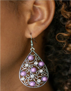 Glowing Vineyards - Purple Paparazzi Earrings