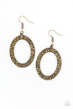 Go Down In Glitter - Brass Paparazzi Earrings