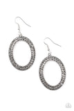 Go Down In Glitter - Silver Paparazzi Earrings