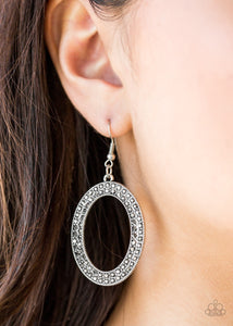 Go Down In Glitter - Silver Paparazzi Earrings