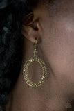 Go Down In Glitter - Brass Paparazzi Earrings