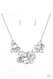 Grotto Grandeur White - Silver Paparazzi Necklace