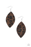 GRR-irl Power - Brown Leather Paparazzi Earrings