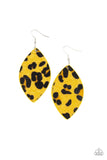 GRR-irl Power - Yellow Leather Paparazzi Earrings Set