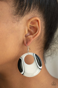 Haute Topic - Black White Paparazzi Earrings