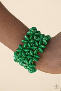 Hawaii Haven - Green Wood Paparazzi Bracelet