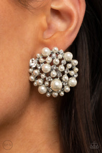 Head To Toe Twinkle - White Clip-on Paparazzi Earrings