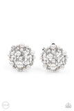 Head To Toe Twinkle - White Clip-on Paparazzi Earrings