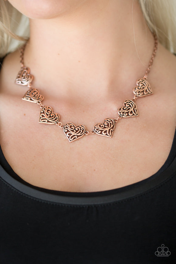 Heart Heaven - Copper Paparazzi Necklace