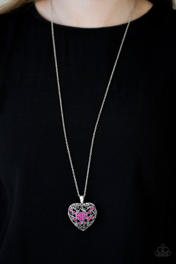 Heartless Heiress - Pink Paparazzi Necklace